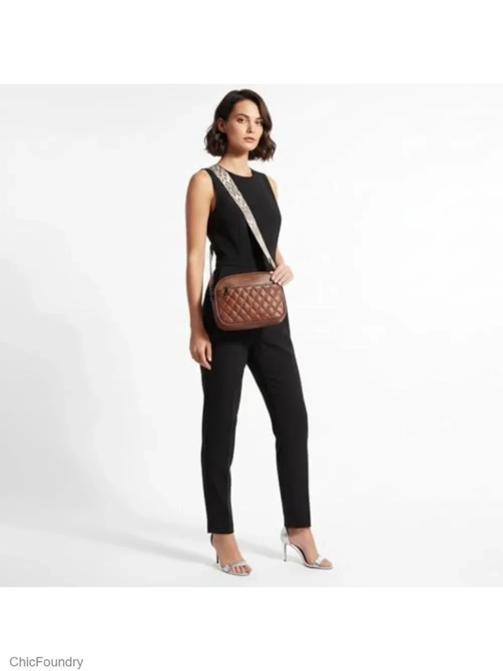 Quilted Faux Leather Crossbody Purse with Adjustable Strap